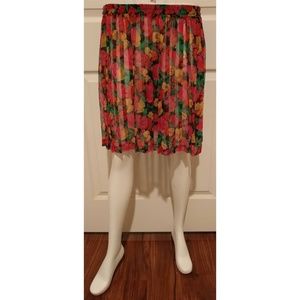 Vintage Floral Print Short Skirt